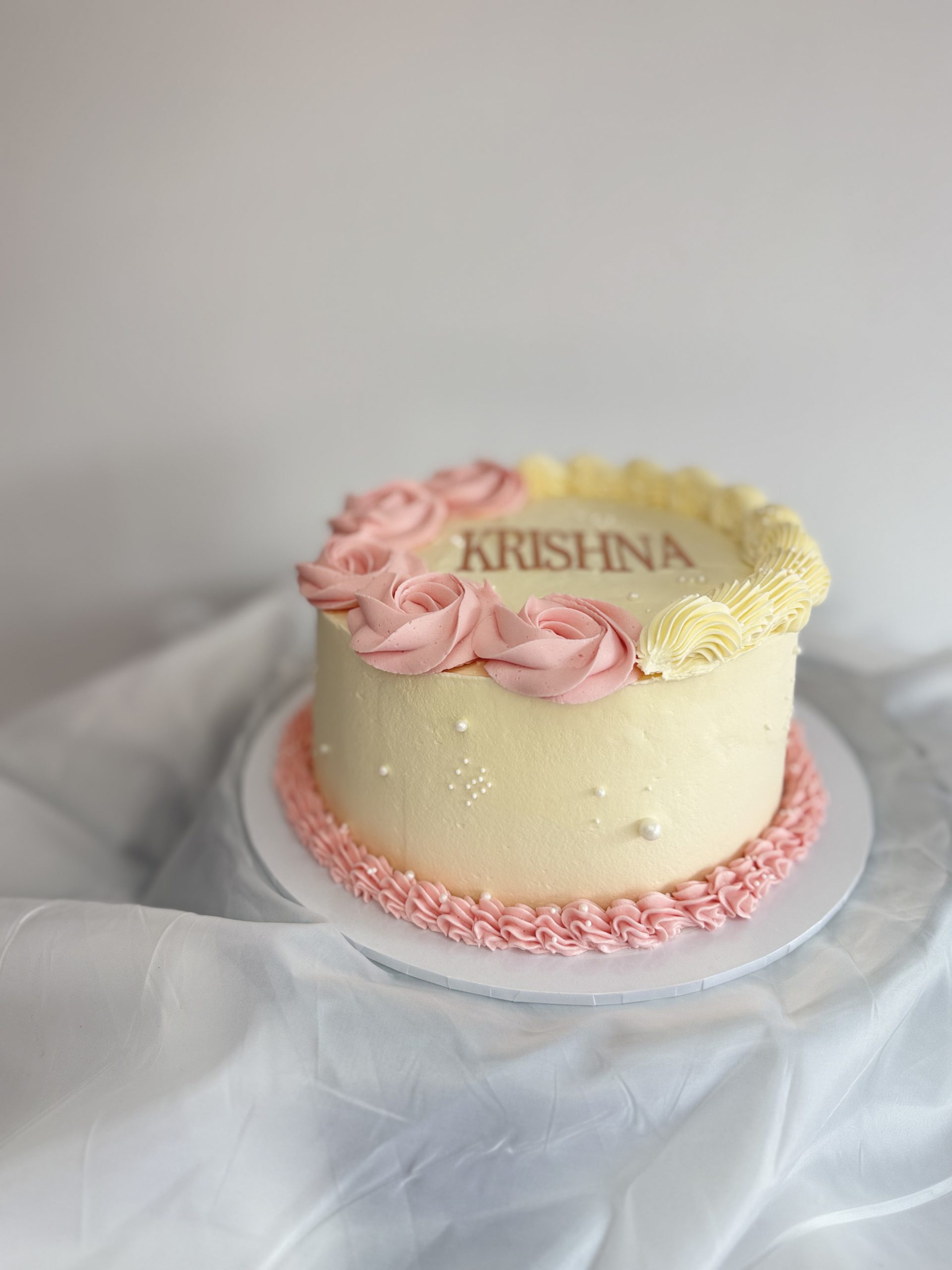 Cream Petal Celebration cake - Image 2
