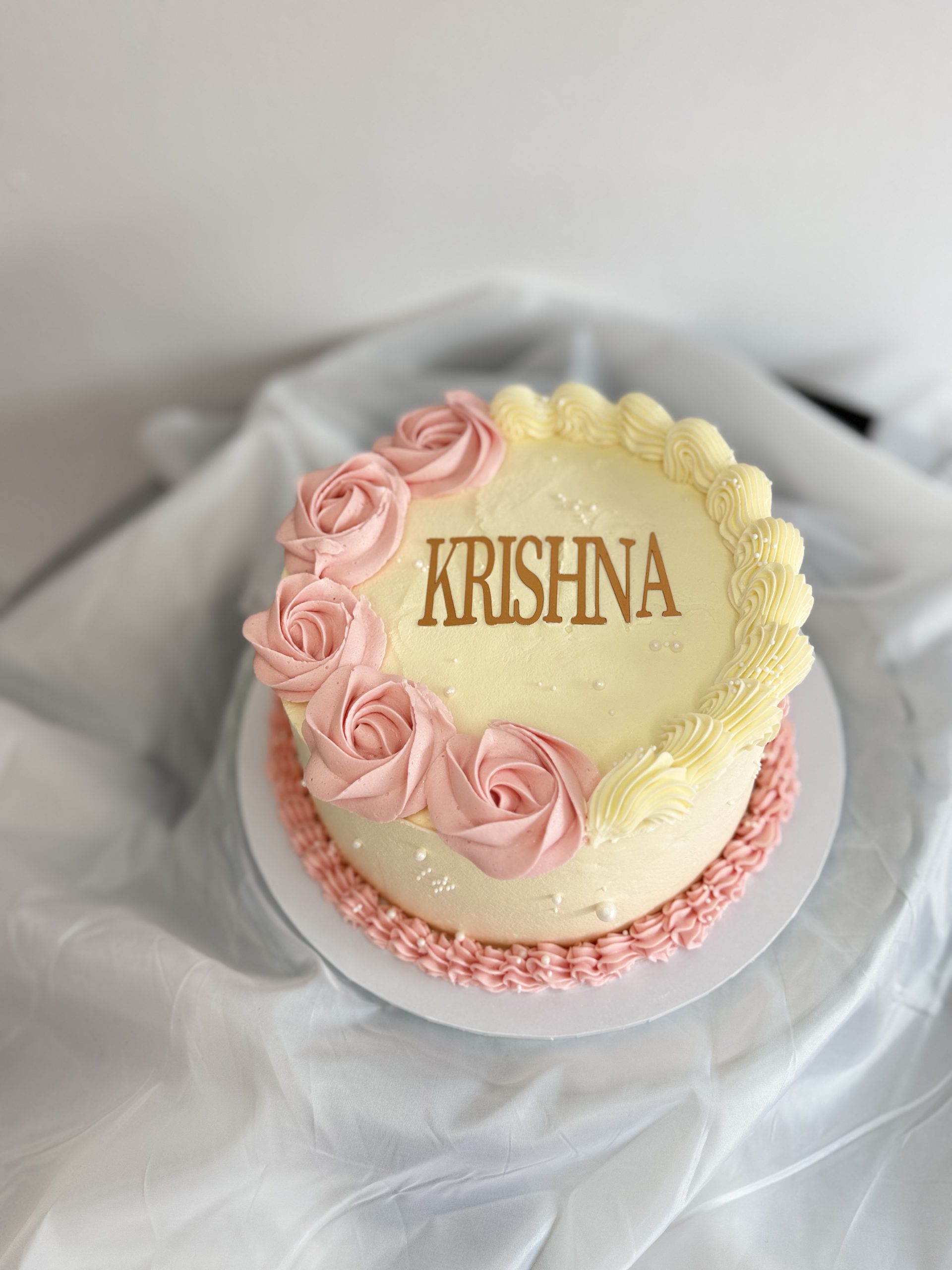 Cream Petal Celebration cake