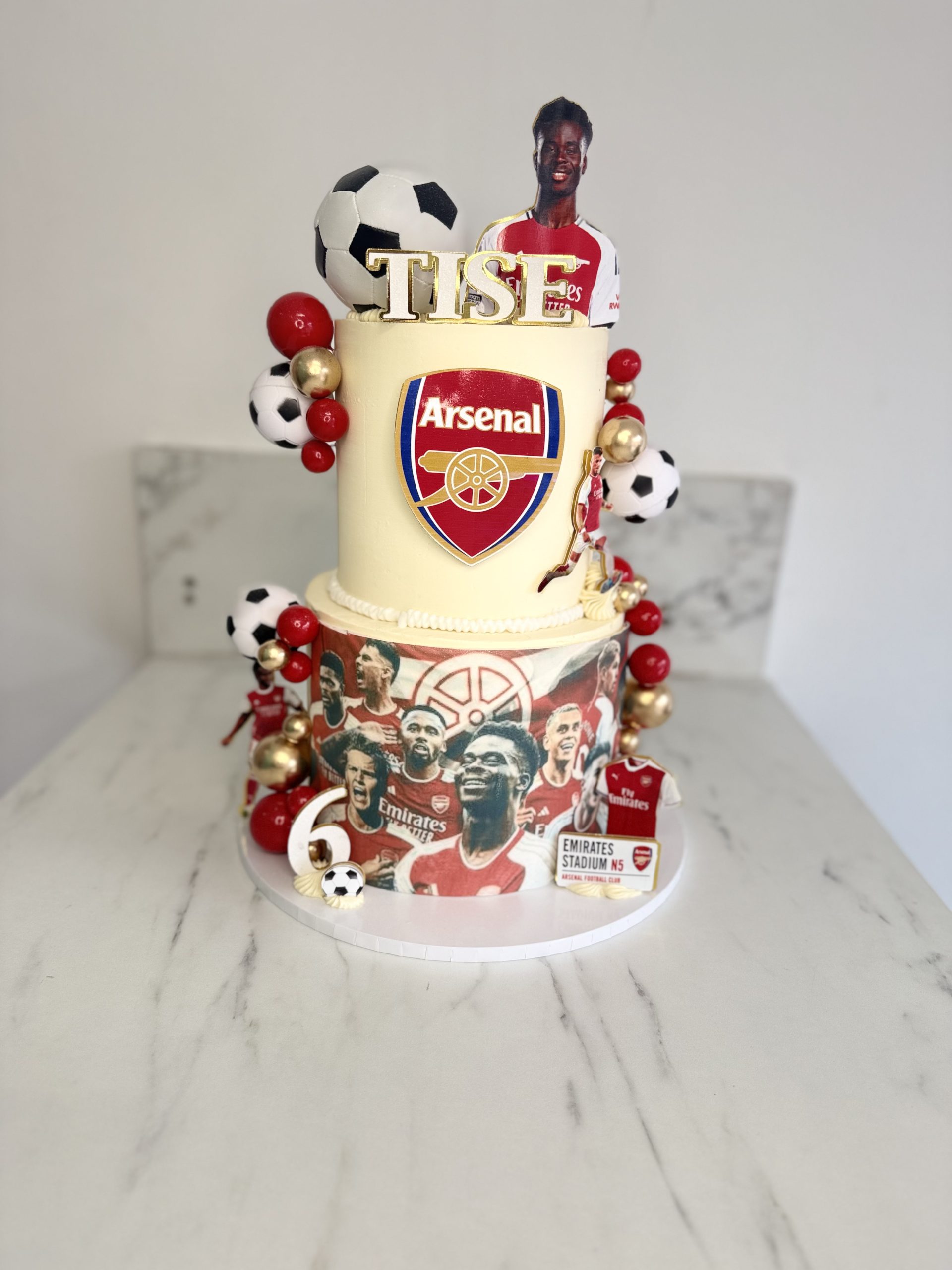 Custom Two-Tier Arsenal Football Club Birthday Cake - Image 2