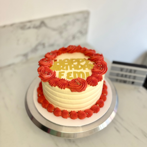Red & Cream Buttercream Birthday Cake