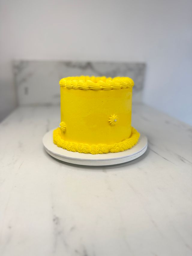 Elegant Yellow Celebration Cake