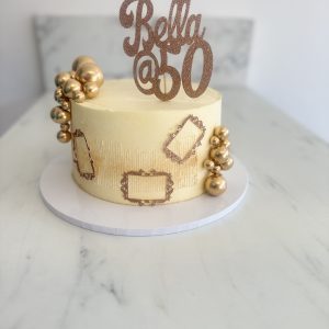 Vibrant Yellow Minimalist Signature Cake