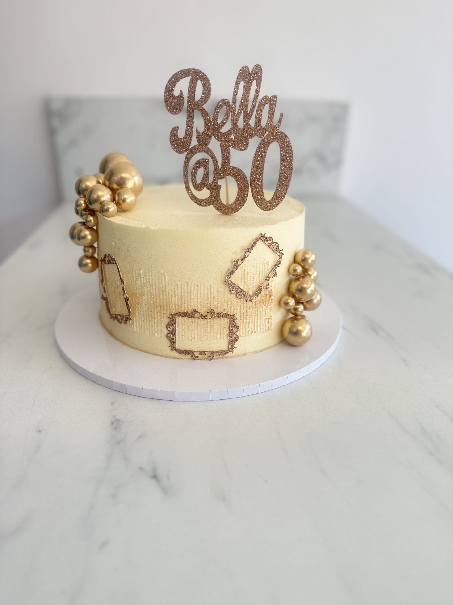 Vibrant Yellow Minimalist Signature Cake