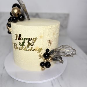 Elegant Gold & Black Luxe Birthday Cake