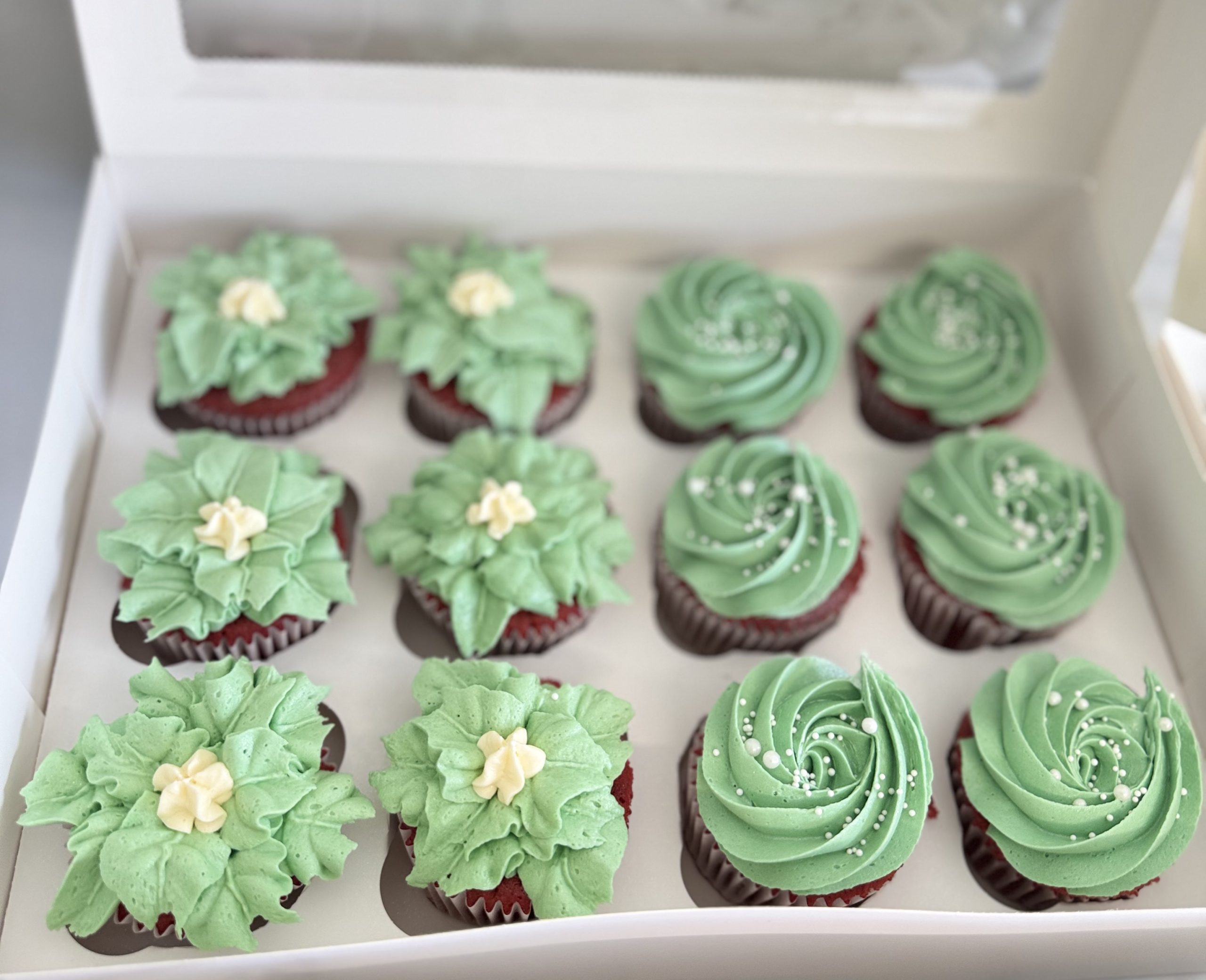 Assorted Green & Floral Cupcake Box - Image 2