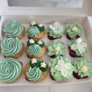 Assorted Green & Floral Cupcake Box