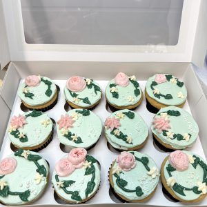 Box of Elegant Floral Cupcakes