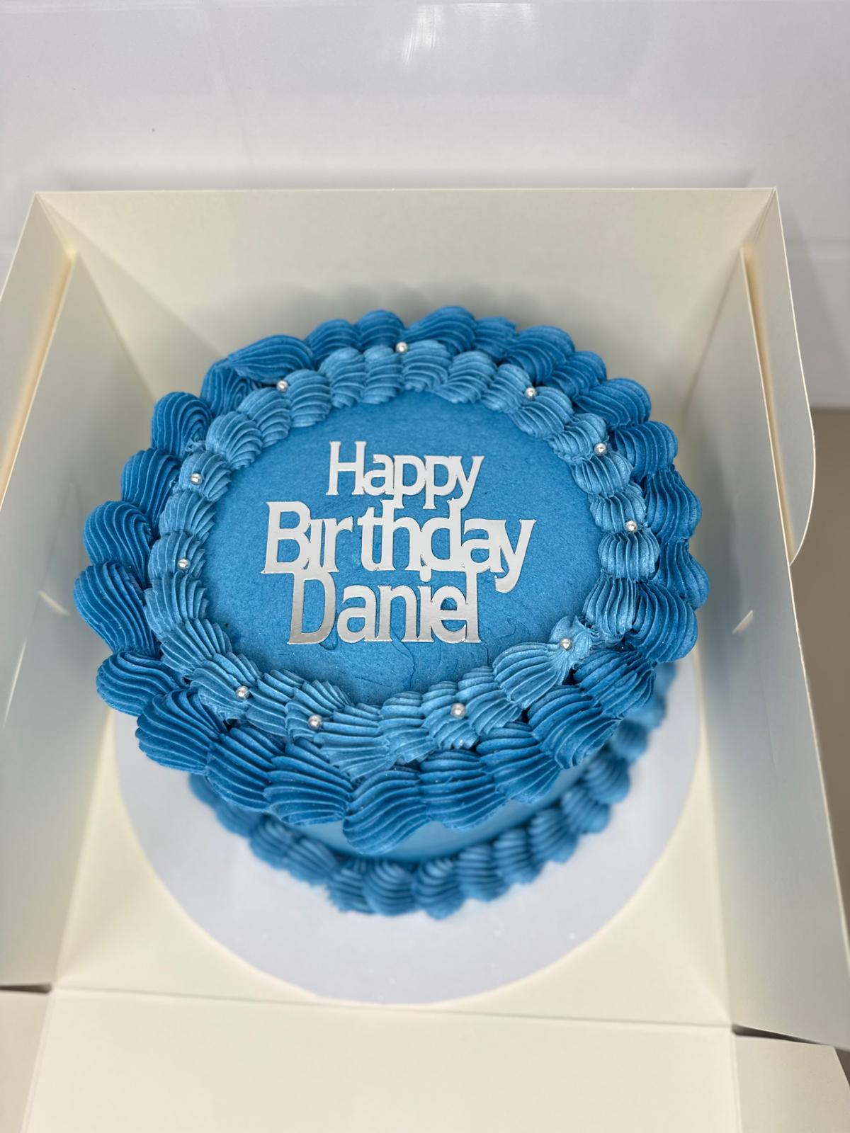 Royal Blue Wave Celebration Cake