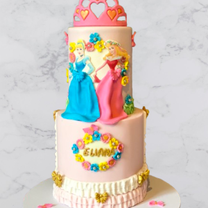 Elegant Two-Tier Ombre Floral Celebration Cake