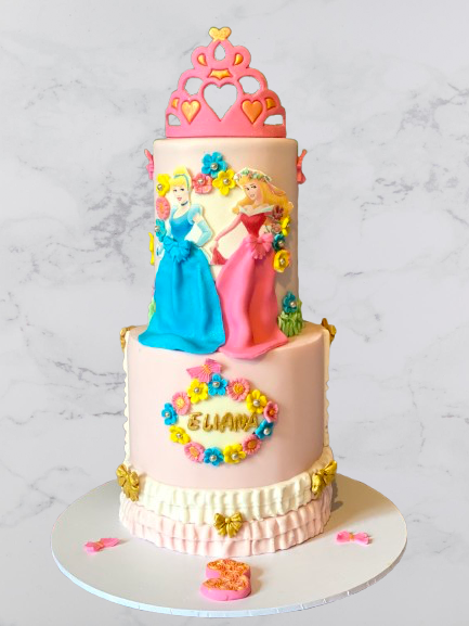 Elegant Two-Tier Ombre Floral Celebration Cake