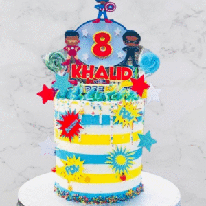 Custom Superhero Comic Book Birthday Cake