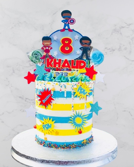 Custom Superhero Comic Book Birthday Cake
