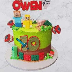 Personalized Minecraft & Gaming Birthday Cake