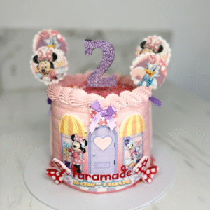 Personalized Minnie Mouse Bow-Tique Birthday Cake