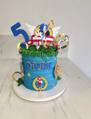 Personalized Sonic the Hedgehog Birthday Cake