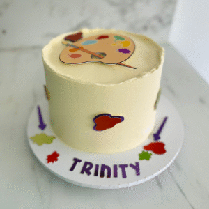Personalized Artist Palette & Paint Splatter Cake