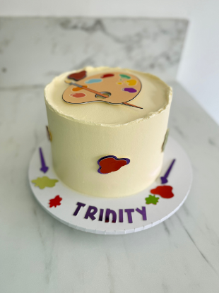Personalized Artist Palette & Paint Splatter Cake
