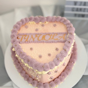 Vintage Charm Personalized Heart-Shaped Cake