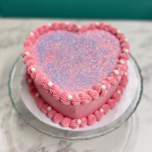 Glitter Love Heart Cake