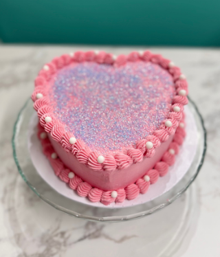 Glitter Love Heart Cake