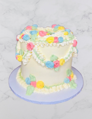 Vintage Pastel Floral Lambeth Style Cake