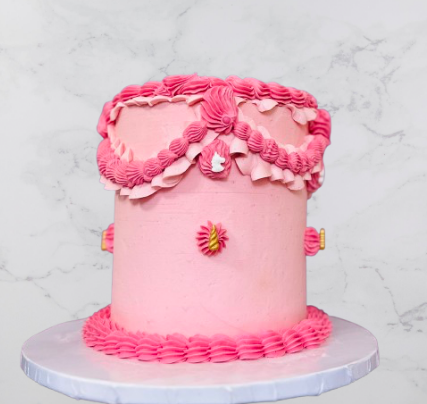 Vintage Pink Bow Drip Cake