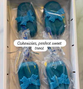 Elegant Blue Bow Cakesicles