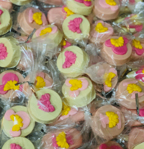 Minnie Mouse Pink & Yellow Chocolate Rounds