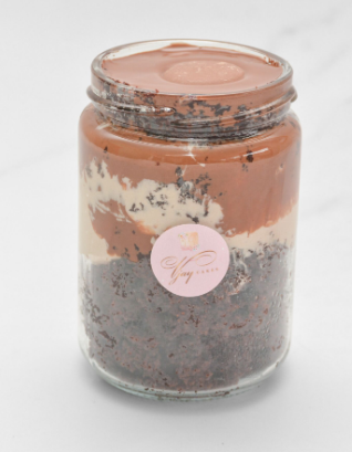 Decadent Triple Chocolate Cake Jar